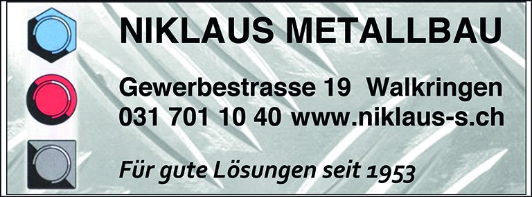 Bronzesponsor - Niklaus Metallbau